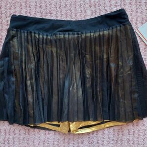 NWT Sports Illustrated Pleated Skort XL Black Gold Tennis Pickleball Fun Run